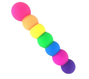 Rainbow Sex Toys Beaded Shaft Dildo
